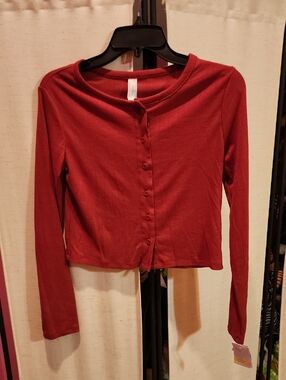 Women’s Ribbed Button-Front Crop Top